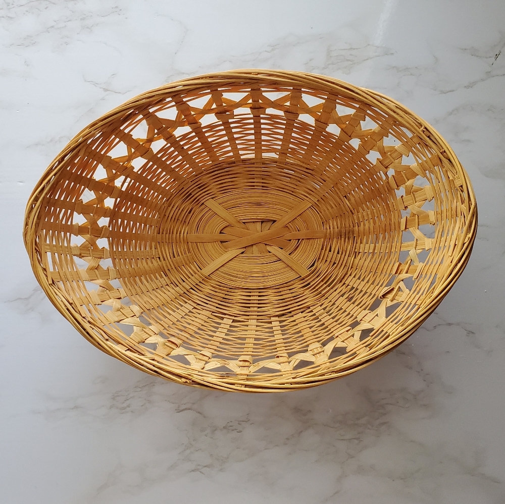 Boho Oval Wicker Basket for Basket Wall - Picture 1 of 6